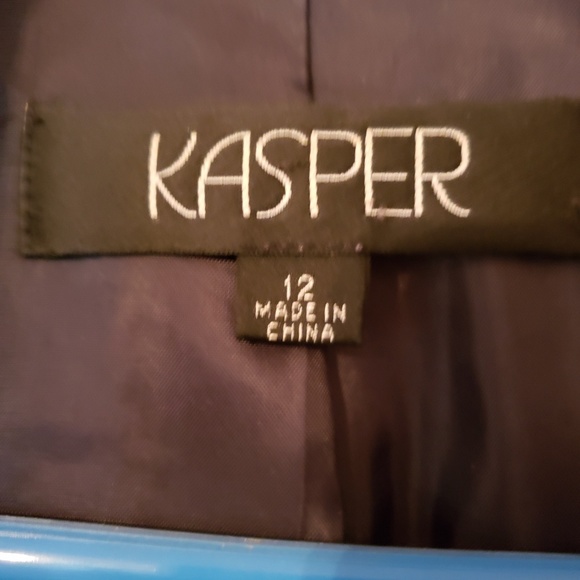 Kasper Gray Jacket subtle pattern-have slacks 2 - Picture 6 of 7